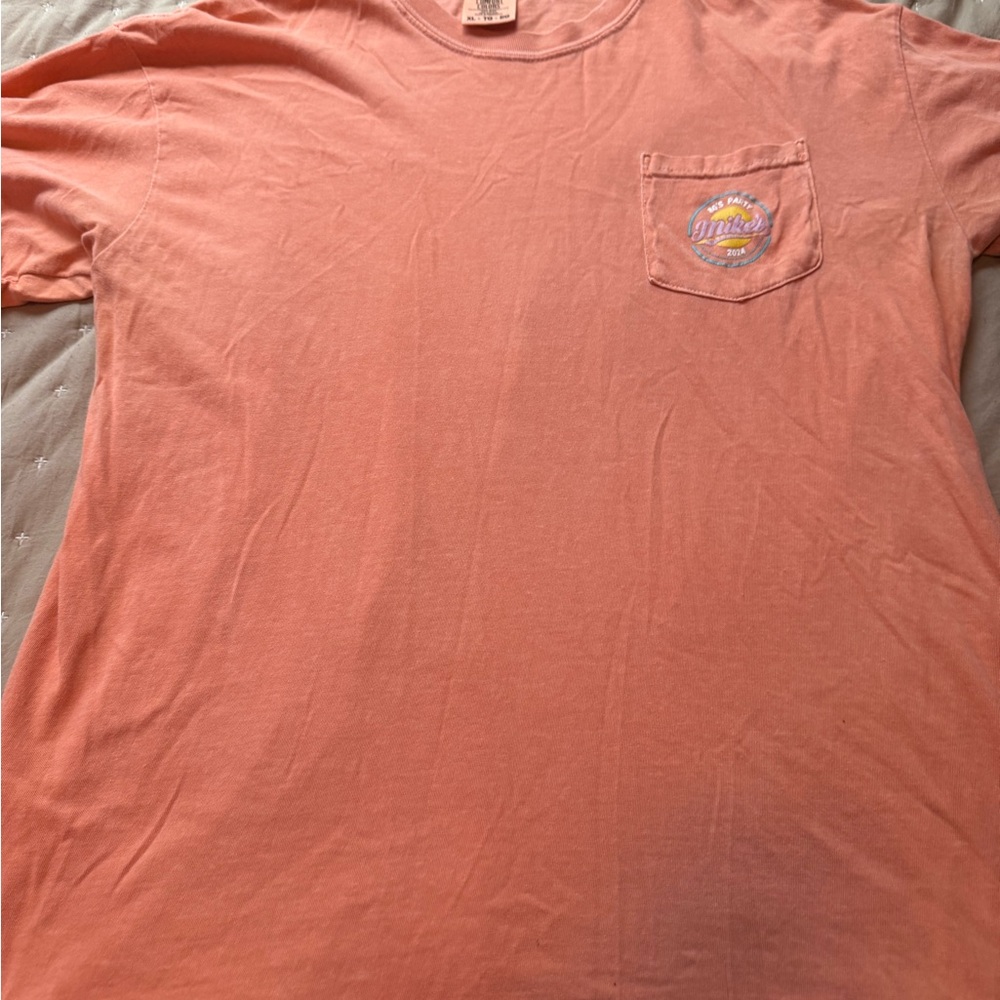 Mikes Men's Orange Graphic Pocket T-Shirt
